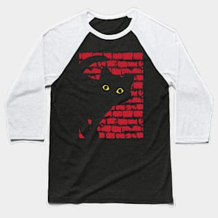 Black cat Baseball T-Shirt